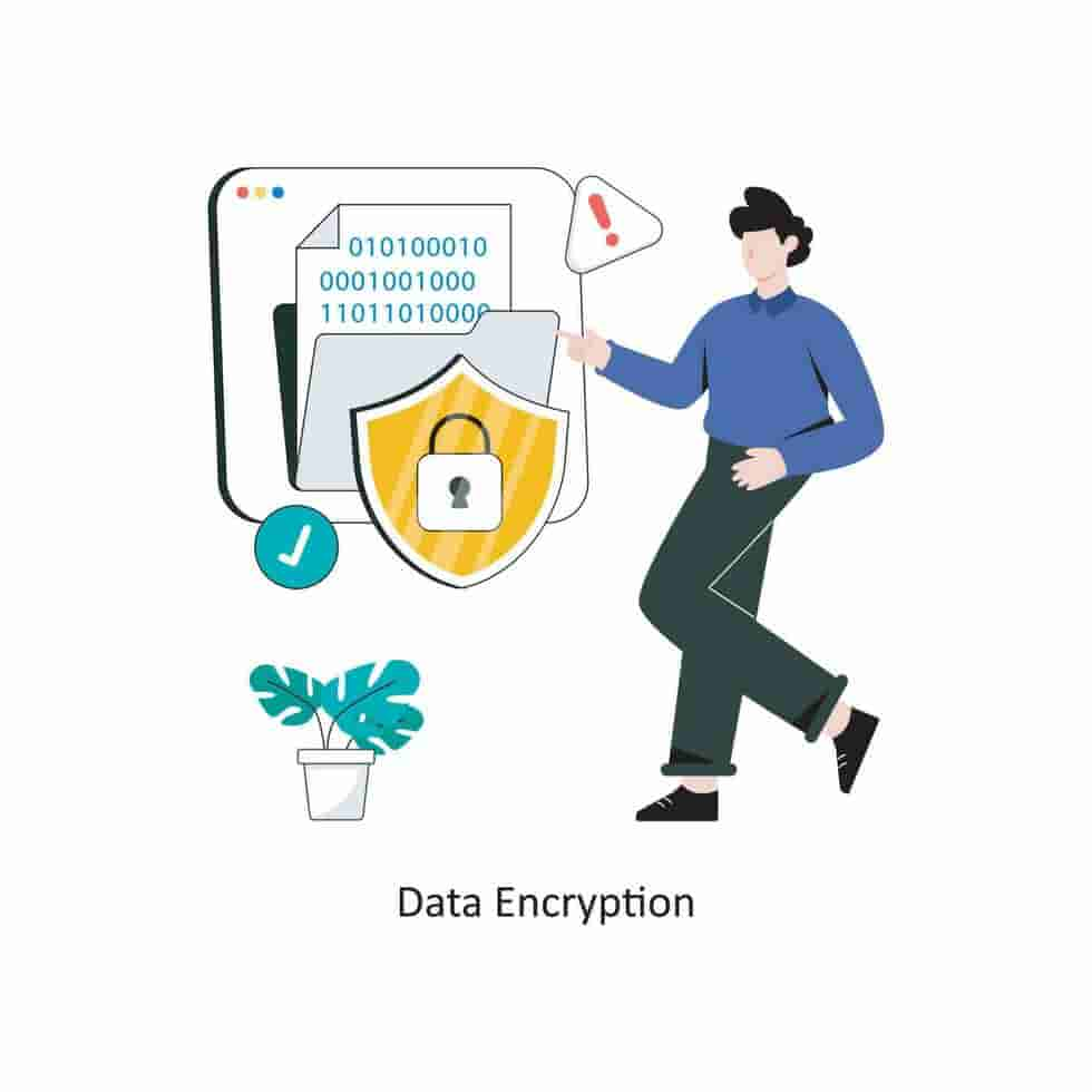 data encryption flat style design illustration stock illustration vector